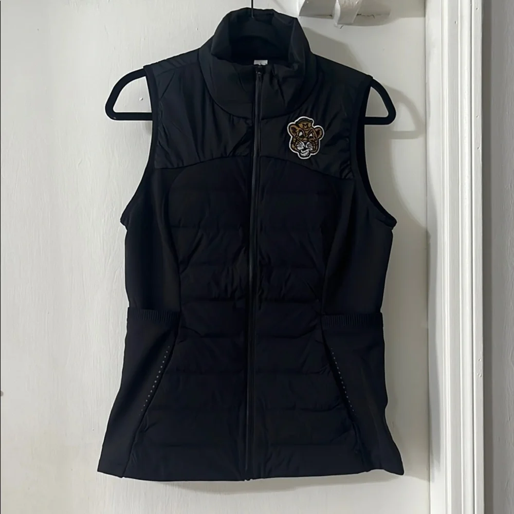 Lululemon Black Sleeveless Jacket with Embroidered Patch